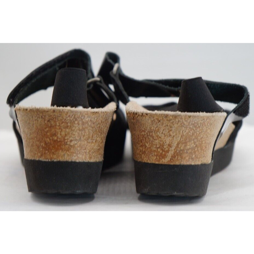 Papillio By Birkenstock Lana Black Leather Wedge Sandals Size 38 US 7 - Picture 6 of 10